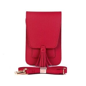 Vegan Leather Red Phone Wallet Bag